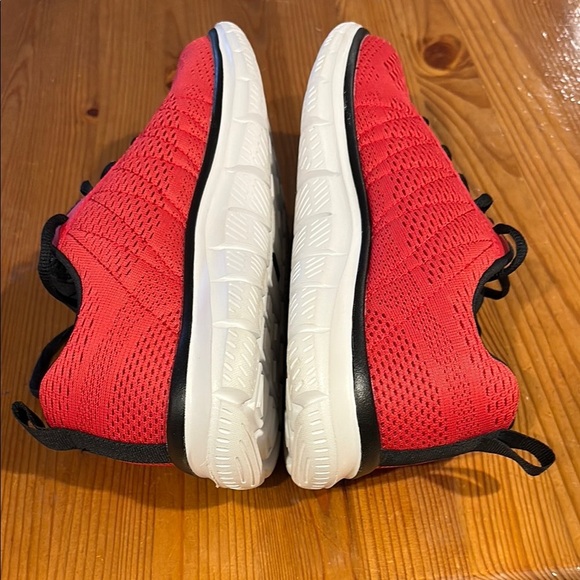 Skechers Red and Black lite-weight Athletic Shoes Breathable Knit Design - Picture 9 of 11